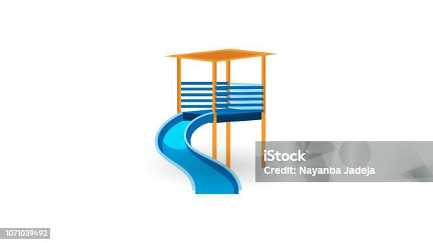Preschool Sliding Down Slide Playhouse Stock Illustration - Download Image Now - Slide - Play Equipment, Public Park, Cut Out