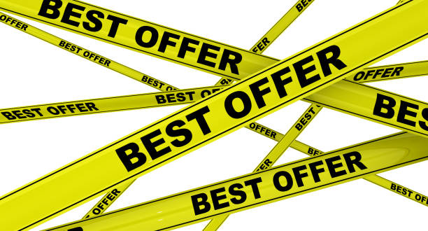 istock Best offer. Yellow warning tapes 1071043202