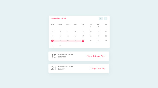 Calendar Event Ui Design Stock Illustration - Download Image Now ...