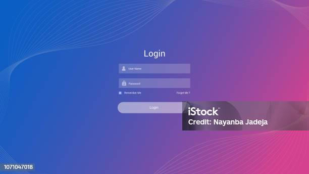 Login Form User Interface Vector Stock Illustration - Download Image Now - Log On, Device Screen, Graphical User Interface