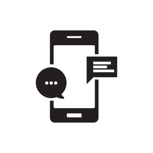 MOBILE CHAT ICON MOBILE CHAT ICON Text stock illustrations