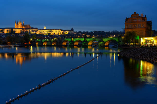 istock Illuminated Charles Bridge in Prague, Czech Republic, at dusk 1071056878
