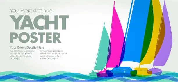 Vector illustration of Sailing Boats or Yachts