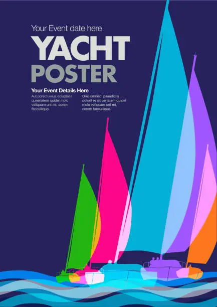 Vector illustration of Sailing Boats or Yachts