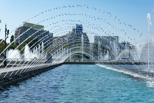 Water fountain in Bucharest, Romania