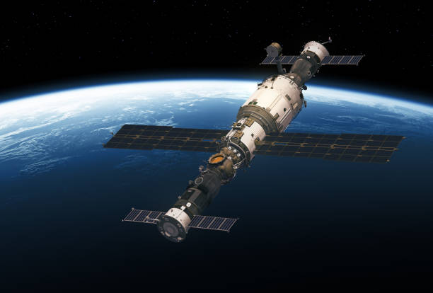 istock Space Station And Spacecrafts Orbiting Planet Earth 1071063934