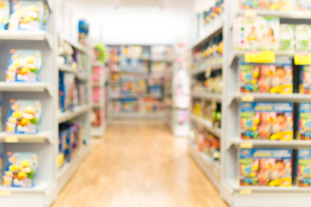 Toy store abstract blur background stock photo