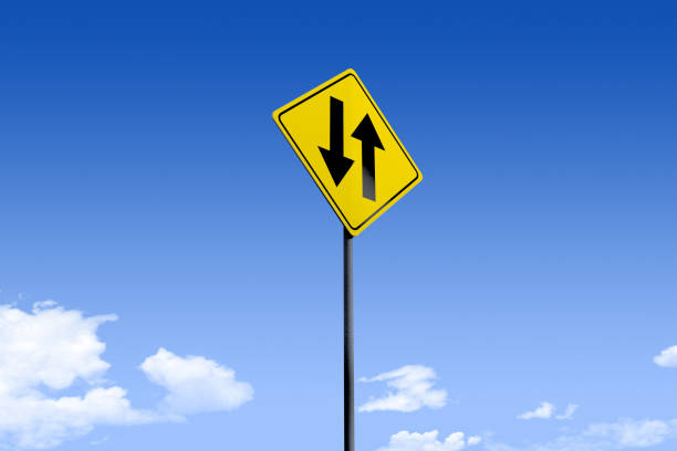 istock 3D Illustration of a road sign _dual arrows_angle1 1071066962
