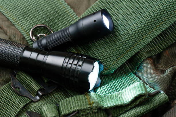 pocket flashlight for EDC stock photo
