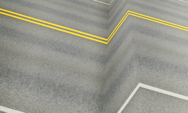 istock Abstract road with a obstacle step, problem, asphalt road and double yellow lines dividing the lanes. 1071072246
