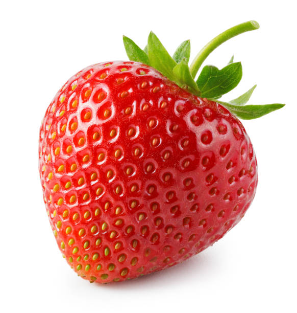 strawberry isolated on white - morango imagens e fotografias de stock