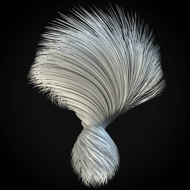 istock smoothly moving white hair lines. 3d illustration 1071089632