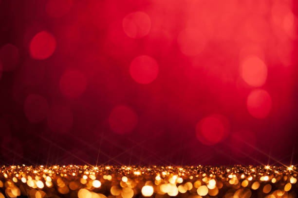 istock Christmas lights defocused background - Bokeh Gold Red 1071090728