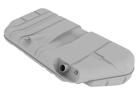 Gray fuel tank of car. Isolated. 3D Illustration