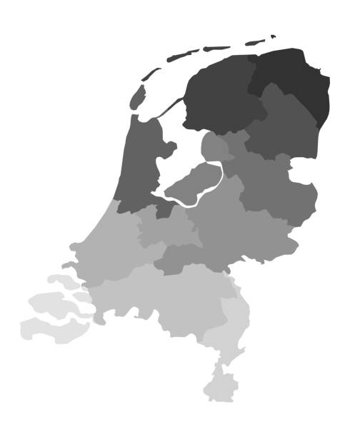 mapa holandii - netherlands stock illustrations
