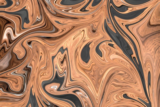 istock Liquify Abstract Pattern With Brown, White And Grey Graphics Color Art Form. Digital Background With Liquifying Flow. 1071100476