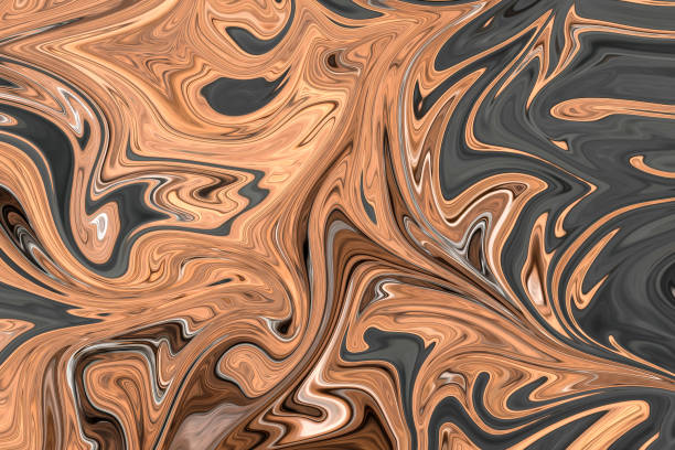 istock Liquify Abstract Pattern With Brown, White And Grey Graphics Color Art Form. Digital Background With Liquifying Flow. 1071100480