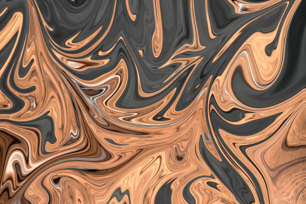istock Liquify Abstract Pattern With Brown, White And Grey Graphics Color Art Form. Digital Background With Liquifying Flow. 1071100498