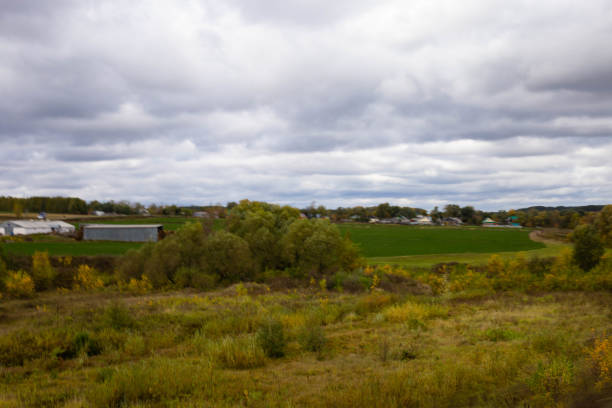 istock autumn rural landscape from a moving car 1071102200
