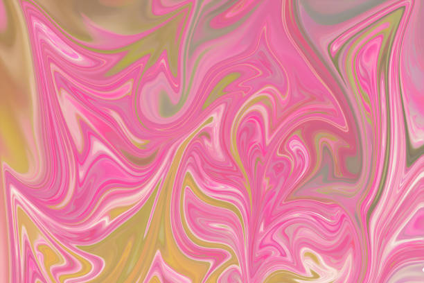 istock Liquify Abstract Pattern With Pink, Yellow And Green Graphics Color Art Form. Digital Background With Liquifying Flow. 1071105084