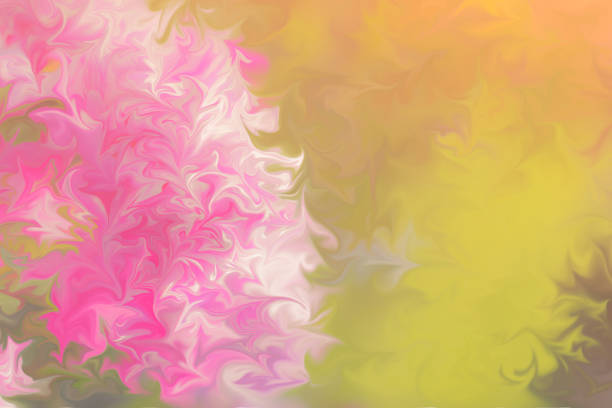 istock Liquify Abstract Pattern With Pink, Yellow And Green Graphics Color Art Form. Digital Background With Liquifying Flow. 1071105090