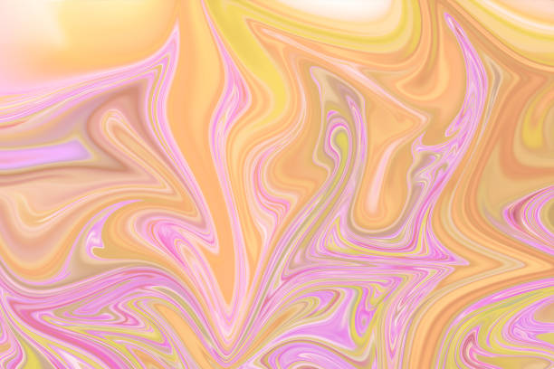 istock Liquify Abstract Pattern With Pink, Yellow And Green Graphics Color Art Form. Digital Background With Liquifying Flow. 1071105102