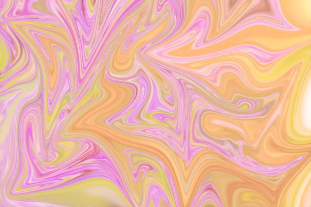 istock Liquify Abstract Pattern With Pink, Yellow And Green Graphics Color Art Form. Digital Background With Liquifying Flow. 1071105152