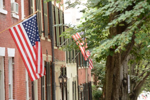 Alexandira Virginia summer city scenes stock photo