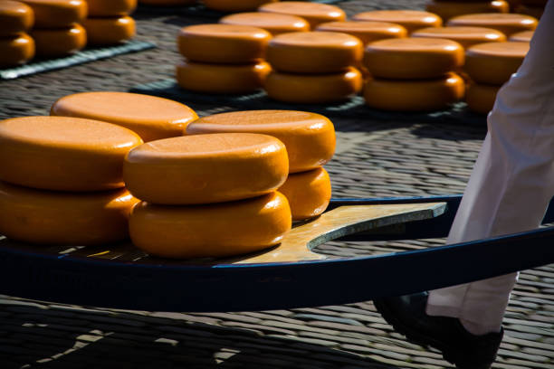 The main attraction of Alkmaar is the cheese market at the Waagplein.
