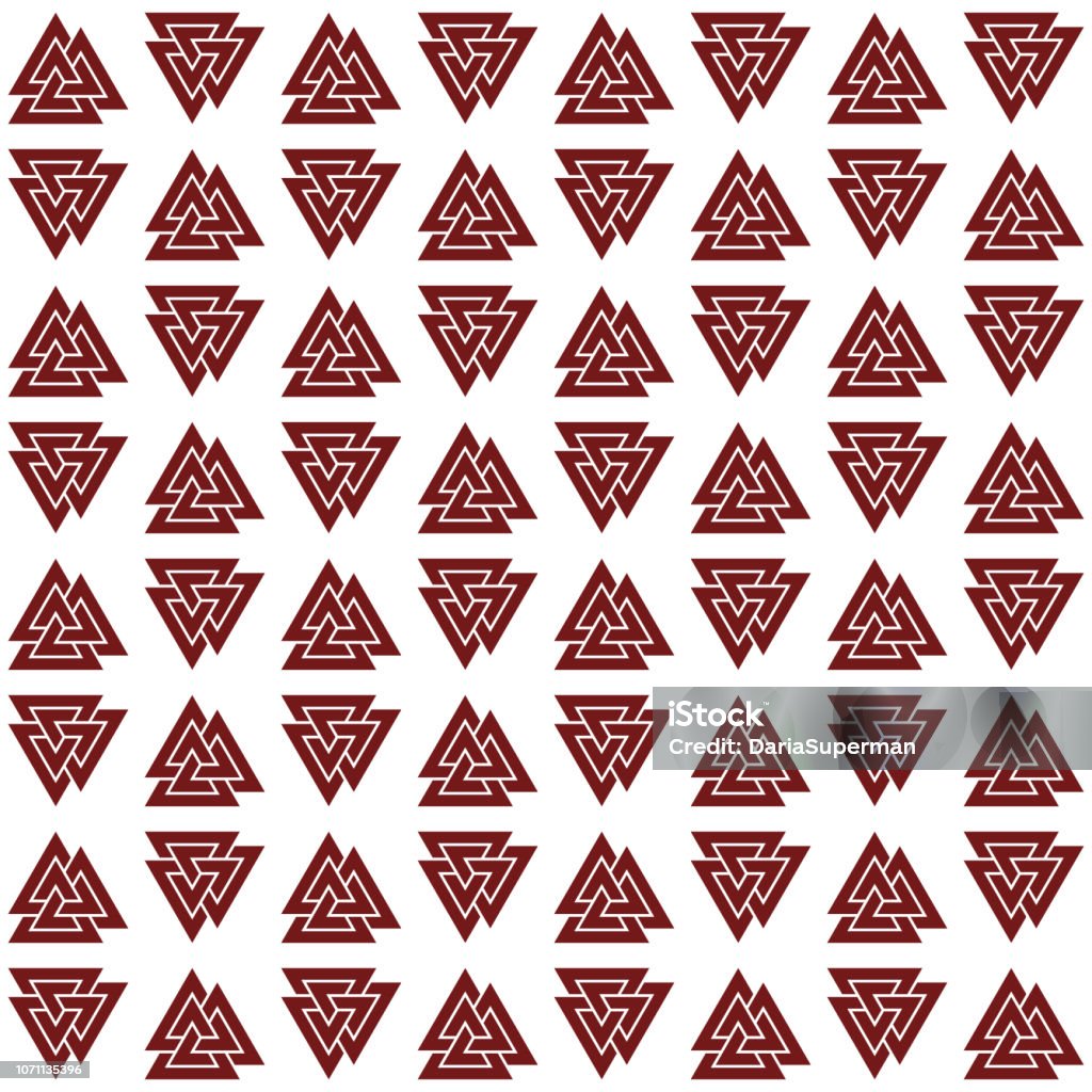 Interwoven Triangles Vector Illustration Valknut Seamless Pattern Stock ...