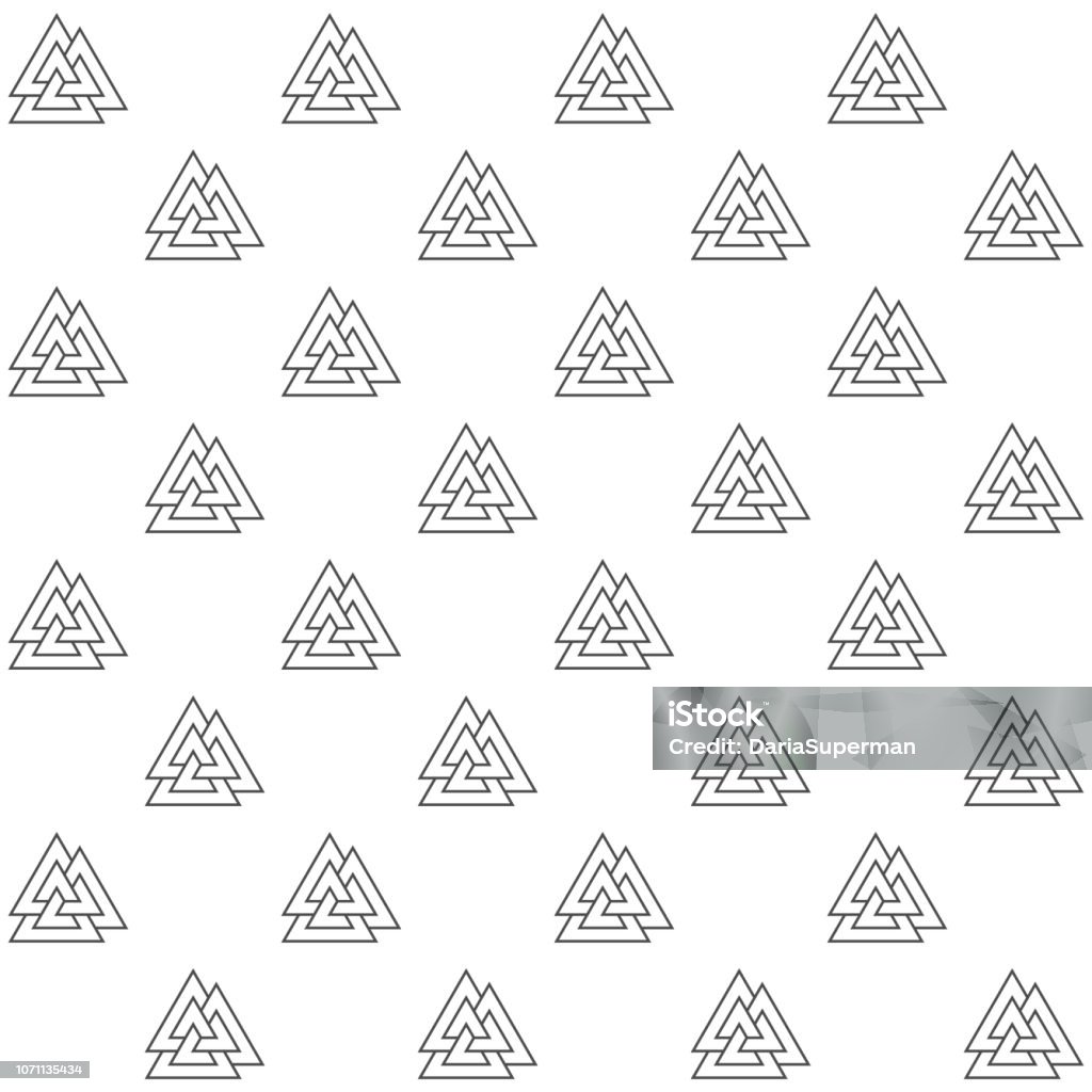 Interwoven Triangles Valknut Seamless Pattern Vector Illustration Stock ...