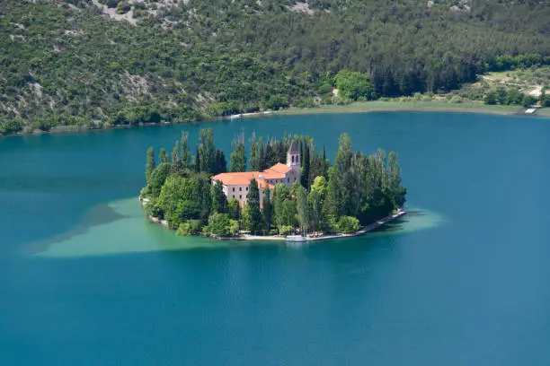 The Visovac Monastery is a Catholic monastery on the island of Visovac in the Krka National Park, Croatia.