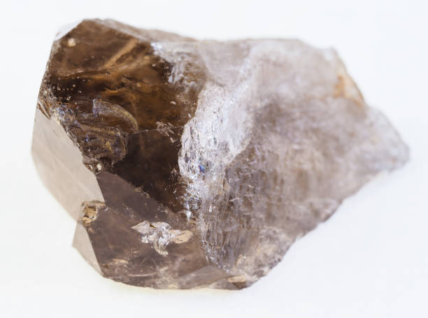 istock rough smoky quartz ( morion) crystal on white 1071136284