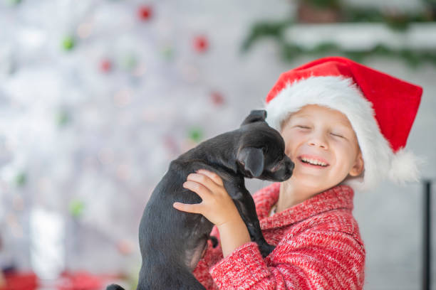 istock Smiling kid with puppy 1071139186