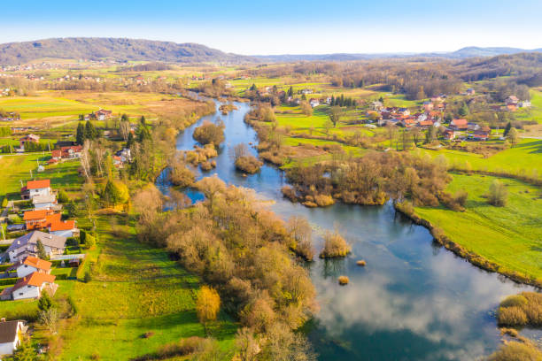 istock Mreznica river from air in Croatia 1071142344