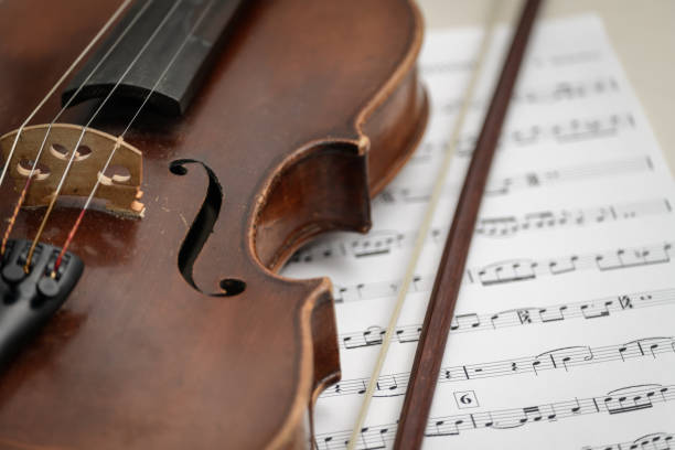 istock Violin and Musical Notes Close-Up 1071144380