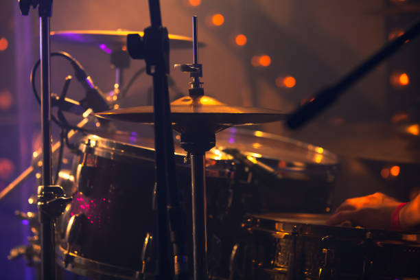 istock Rock drum set. Warm toned close-up photo 1071145392