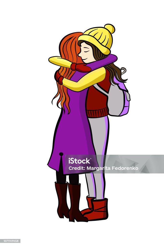 Ilustración de Amigas Tienen Un Abrazo Amigos Están Muy Felices De Conocer Sonríen Y Se Abrazan Están En Ropa Elegante Otoño En Esta Imagen De Vector Personajes De Dibujos Animados y más Ilustración de Amigas Tienen Un Abrazo Amigos Están Muy Felices De Conocer Sonríen Y Se Abrazan Están En Ropa Elegante Otoño En Esta Imagen De Vector Personajes De Dibujos Animados y más