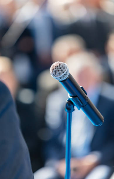istock Giving speech during opening ceremony 1071151846