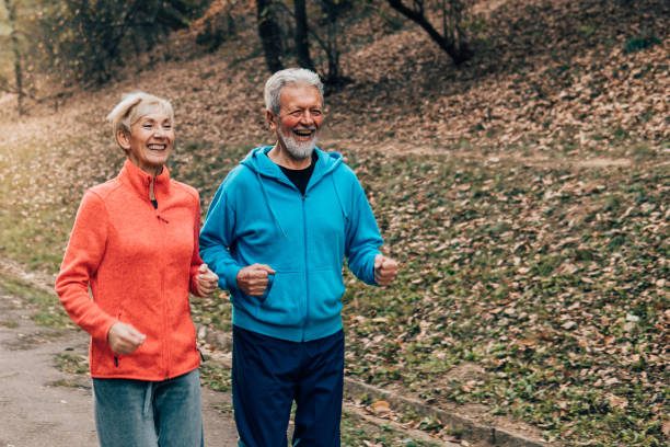 istock Senior couple exercising 1071153752