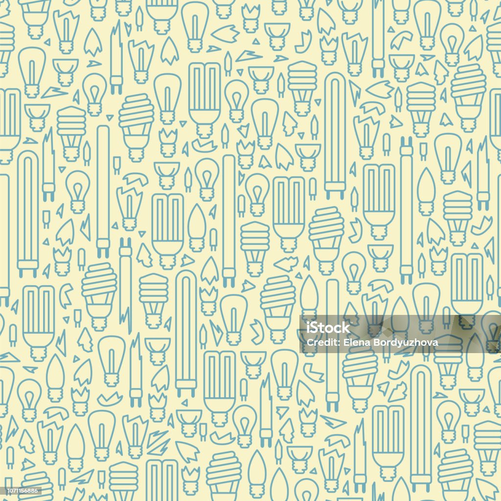 Light Pattern Types Seamless Pattern With Different Types Of Light Bulbs Stock Illustration ...