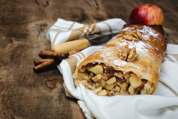 istock Homemade apple strudel with nuts 1071158652