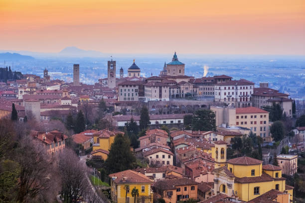 istock Bergamo Old Town, Lombardy, Italy, in dramatic sunrise light 1071163898