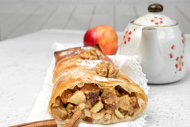 istock Homemade apple strudel with nuts 1071173940