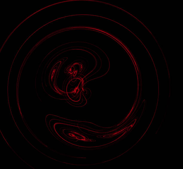 istock Red sphere pattern on black background. Fantasy fractal texture. Digital art. 3D rendering. Computer generated image. 1071180840