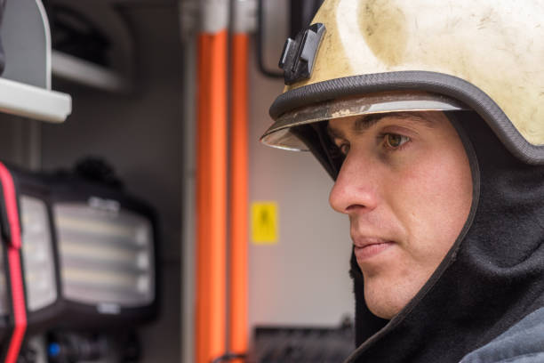 istock Close-up of firefighter 1071181630