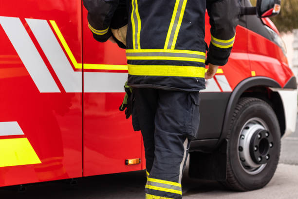 istock Close-up of firefighter 1071183306