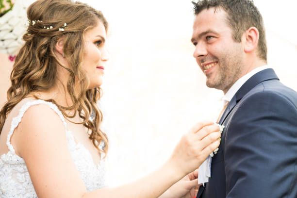 istock Happy bride and groom 1071185642