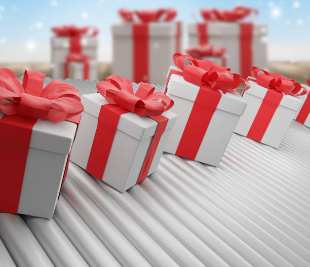 istock row of christmas presents boxes on conveyor belt 3d-illustration 1071204192