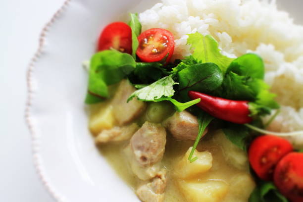 istock Thai food, chicken and potato green curry 1071216700